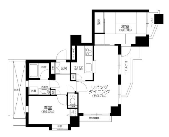 ライオンズマンション練馬春日町・鹿(2LDK/8階)の間取り写真
