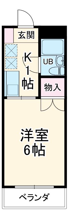 フラワーハイツC(1K/1階)の間取り写真