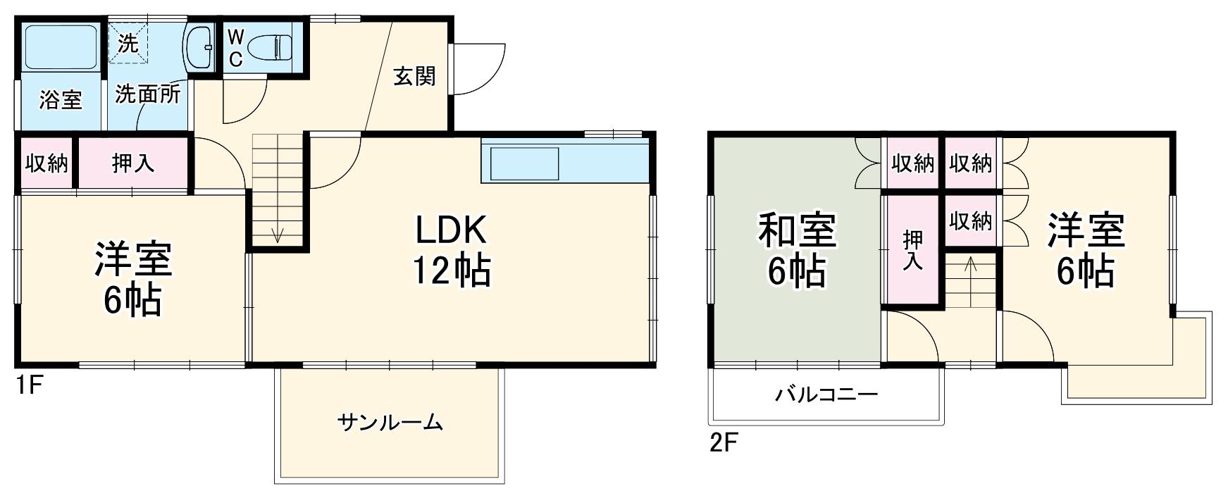 東武鉄道野田線 川間駅 徒歩99分 2階建 築38年(3LDK)の間取り写真