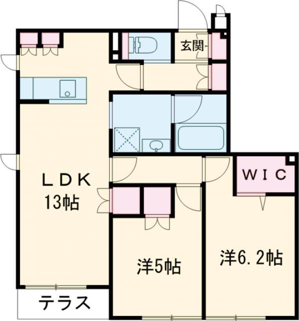 古市メゾン(2LDK/1階)の間取り写真