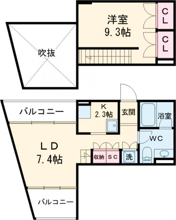 富ヶ谷アパートメント(1K/1階)の間取り写真
