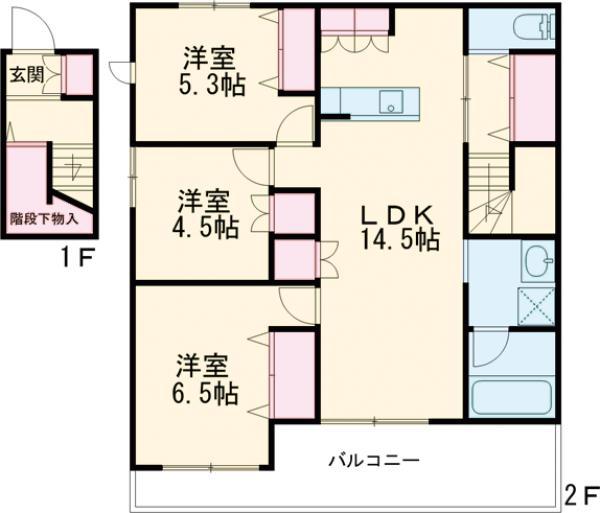古市メゾン(3LDK/2階)の間取り写真