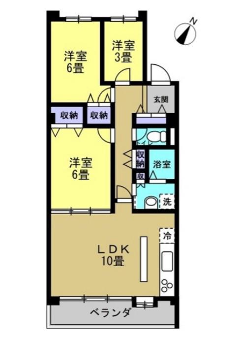 リアライズ柏Ⅱ(3LDK/9階)の間取り写真