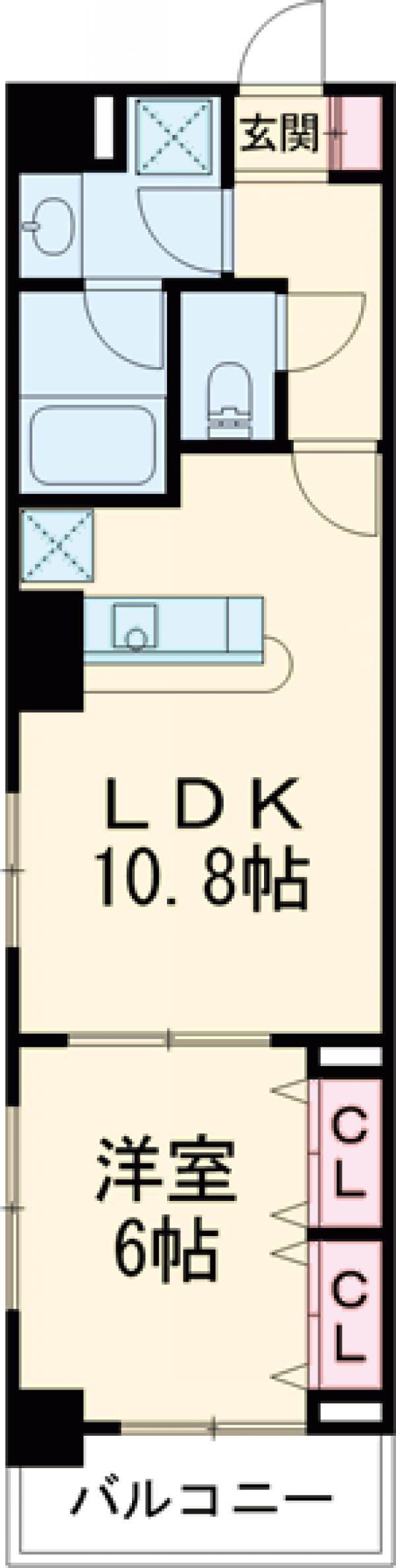 PERTE八王子(1LDK/5階)の間取り写真
