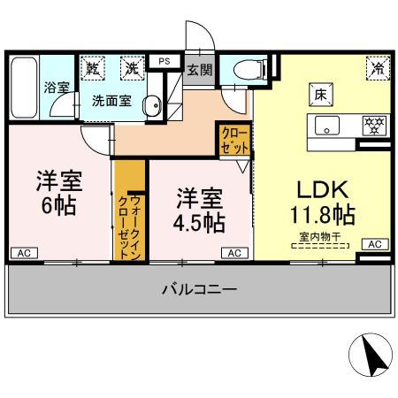 メゾンローズ(2LDK/2階)の間取り写真