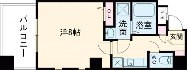 AXIS東浅草(1K/9階)の間取り写真