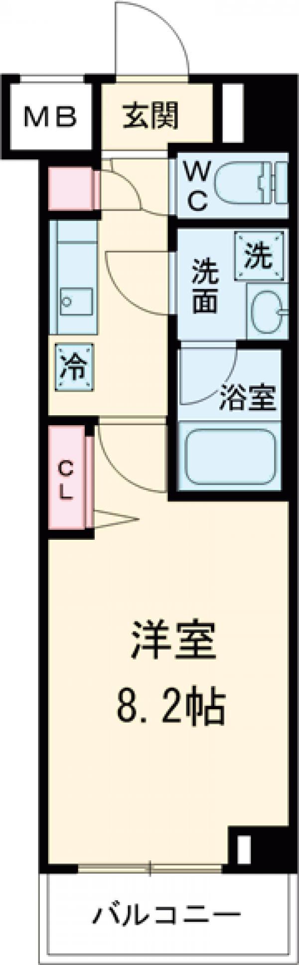 メインステージ府中中河原駅前(1K/3階)の間取り写真