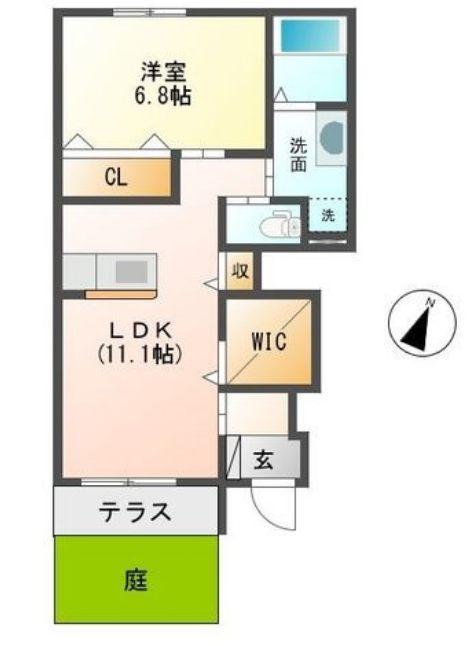 アドヴァンスⅣ(1LDK/1階)の間取り写真