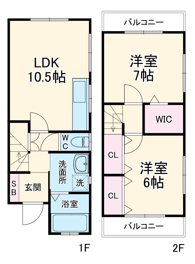 タウンコート東本郷(2LDK)の間取り写真