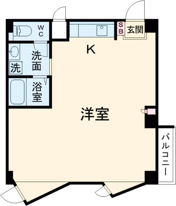 いしぐろハウス(ワンルーム/1階)の間取り写真