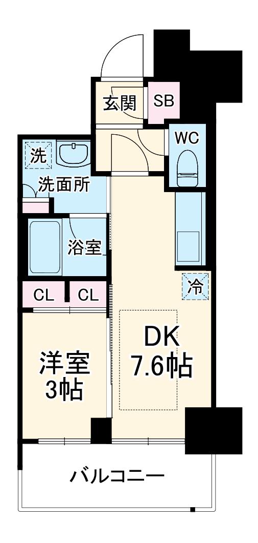 プレサンスロジェ名古屋駅GATE FRONT(1LDK/10階)の間取り写真