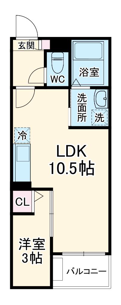 JACK URASATOⅢ(1LDK/1階)の間取り写真