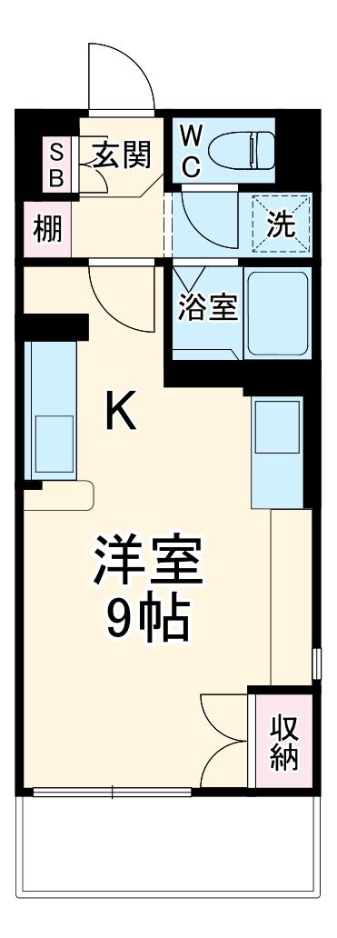 ミランダばうレジデンス湘南(ワンルーム/2階)の間取り写真