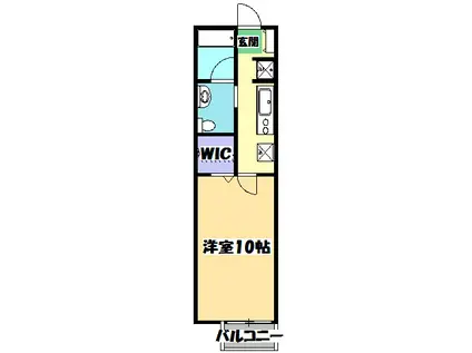 さらさ4(1K/1階)の間取り写真