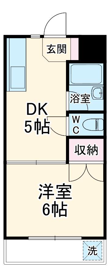 桑原コーポA(1DK/2階)の間取り写真