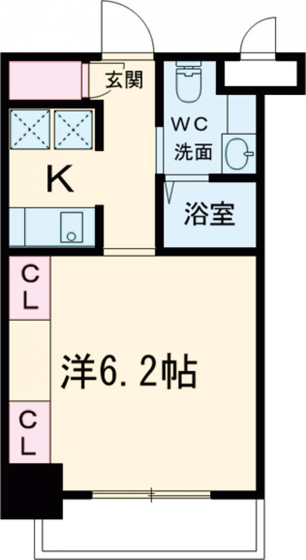 東通レジデンス芝(1K/12階)の間取り写真