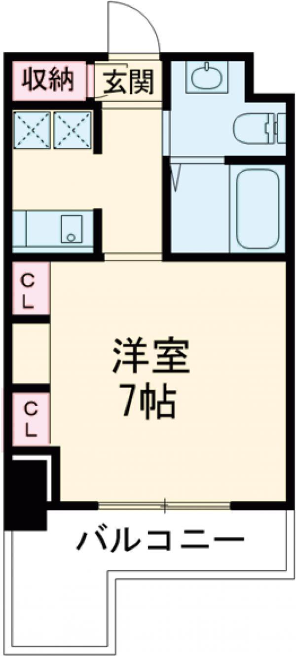 東通レジデンス芝(1K/4階)の間取り写真