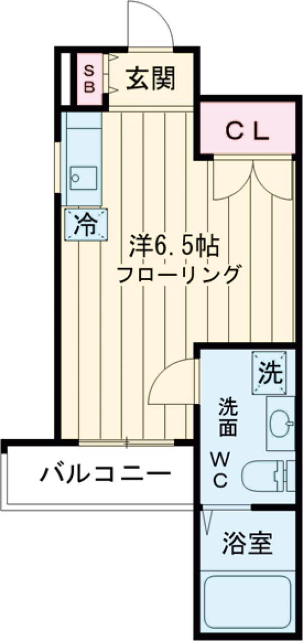 初台フラット(ワンルーム/1階)の間取り写真