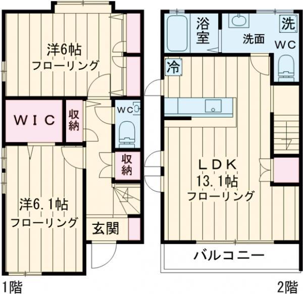 ワイズテラスコート I(2LDK/1階)の間取り写真