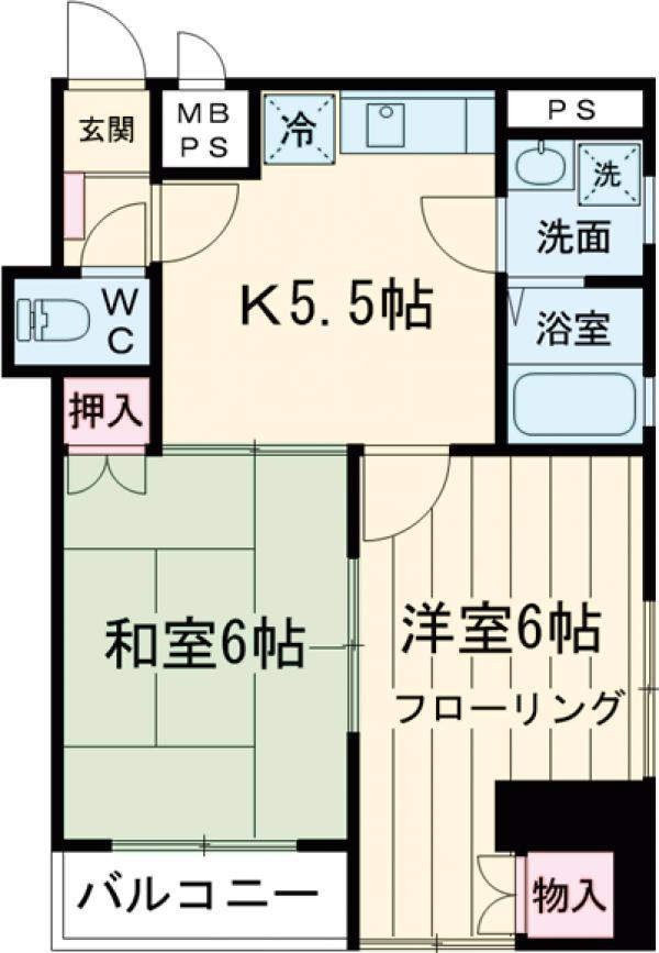 クラウンマンション東向島(2DK/3階)の間取り写真