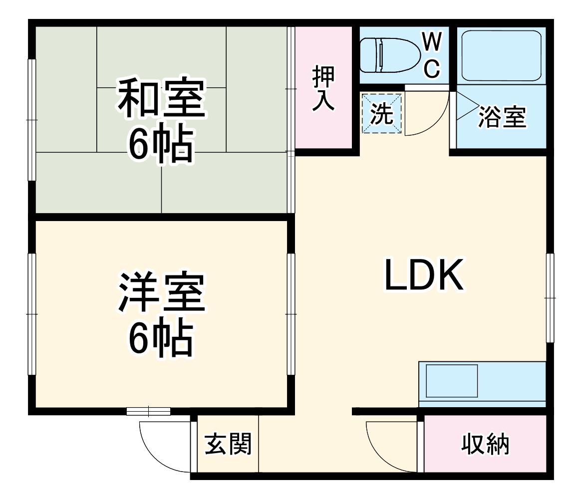 CHERRYHOUSEⅡ(2DK/1階)の間取り写真