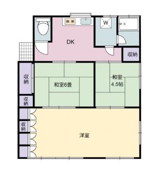 横浜線 橋本駅(神奈川) バス乗車時間：21分 小倉バス停で下車 徒歩2分 1階建 築45年(3DK)の間取り写真