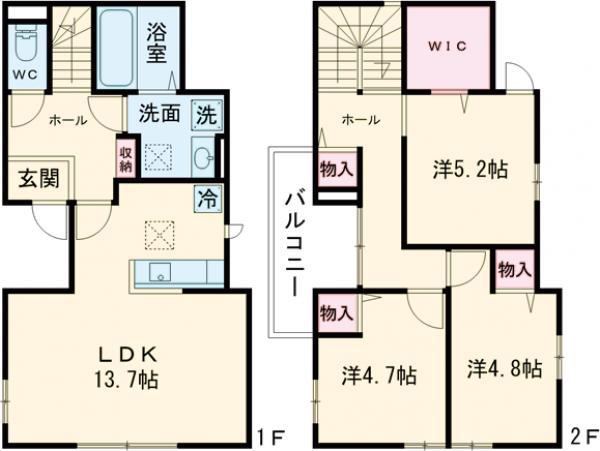 BLOOMI(3LDK/1階)の間取り写真