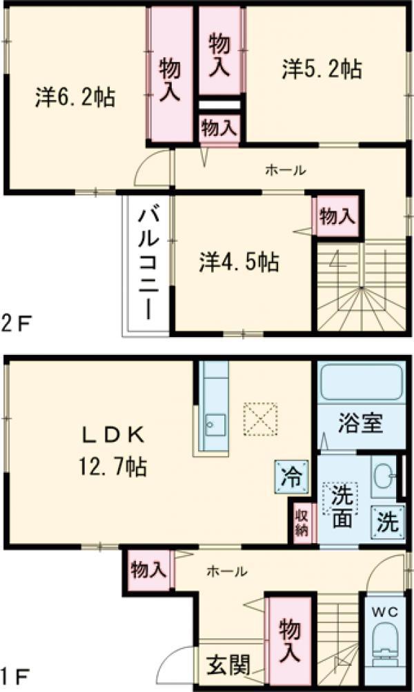 BLOOMI(3LDK/1階)の間取り写真