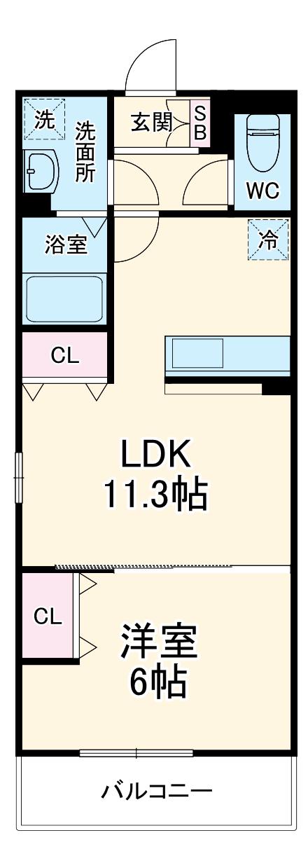 リブリ・HALEKULANI2(1LDK/2階)の間取り写真