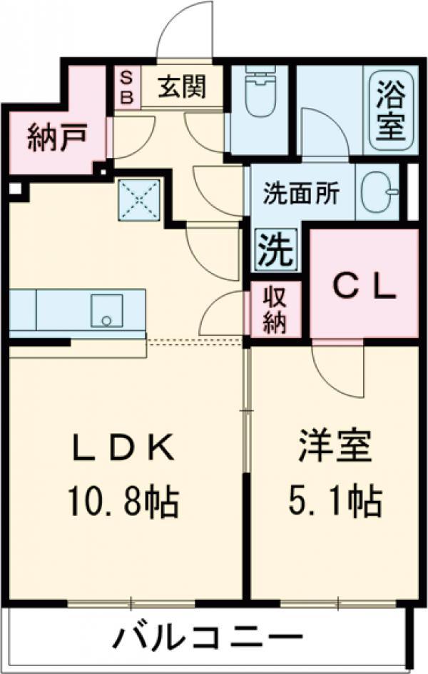 レゴリス成城Ⅱ(1LDK/2階)の間取り写真