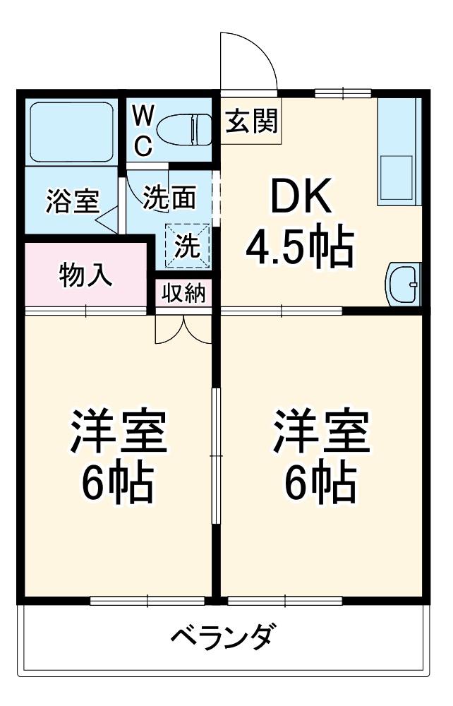コスモロイヤル(1LDK/2階)の間取り写真