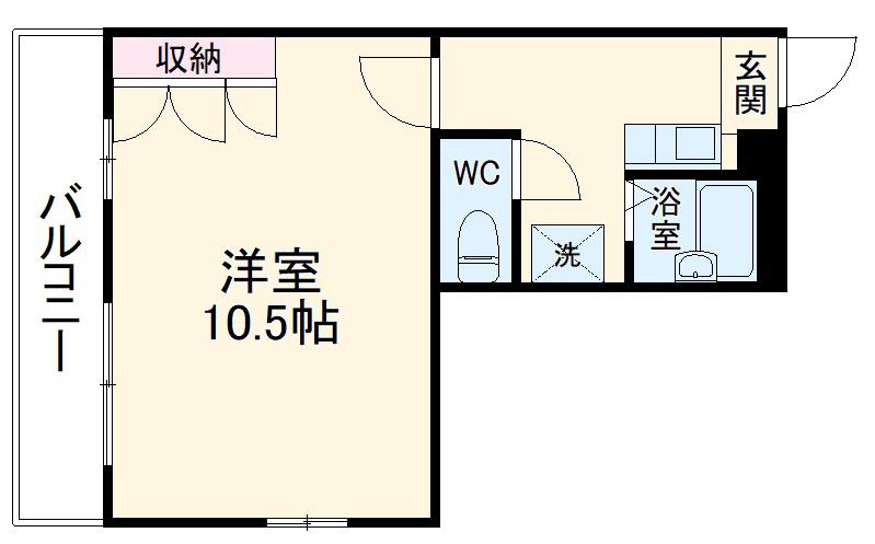 パレス名四十一屋Ⅰ(1K/3階)の間取り写真