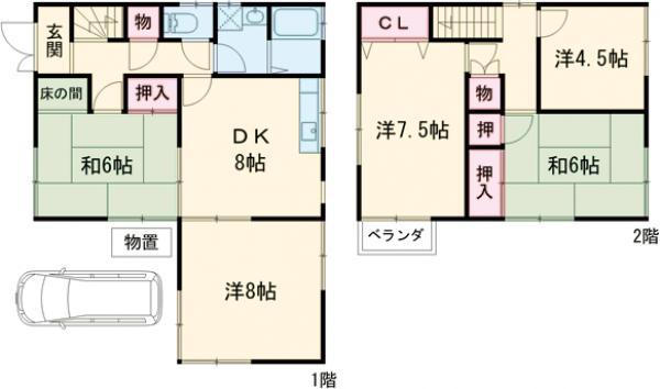 阪急電鉄京都線 西山天王山駅 徒歩8分 1階建 築41年(5DK)の間取り写真