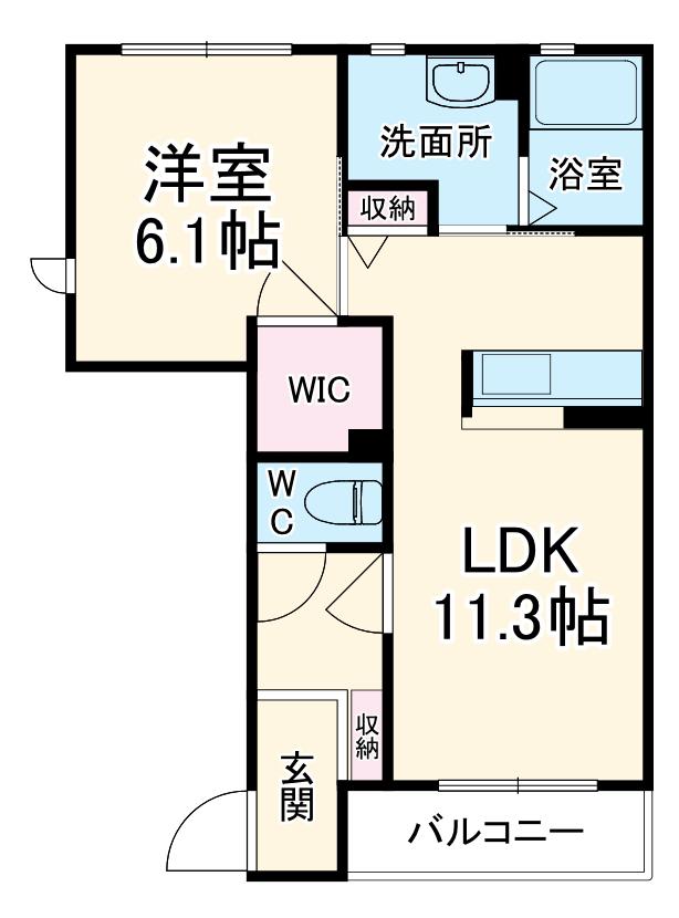 メゾンラフィネ(1LDK/1階)の間取り写真