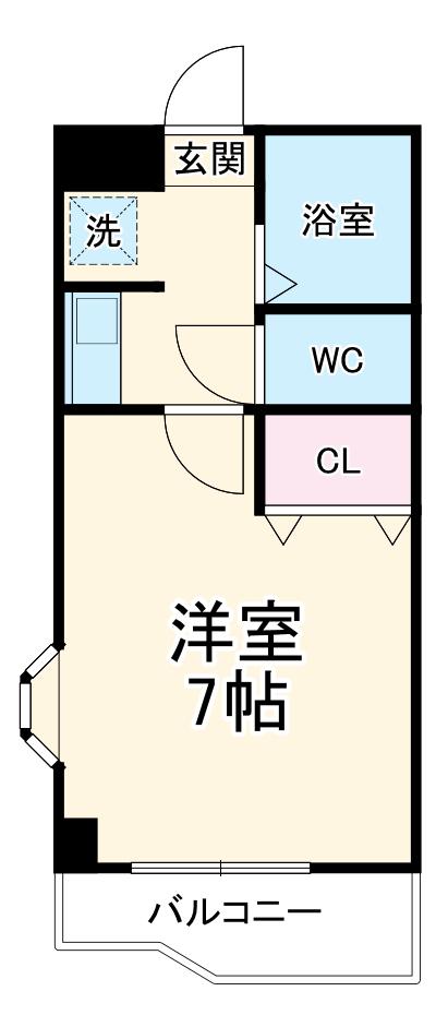 いさみビル(1K/2階)の間取り写真