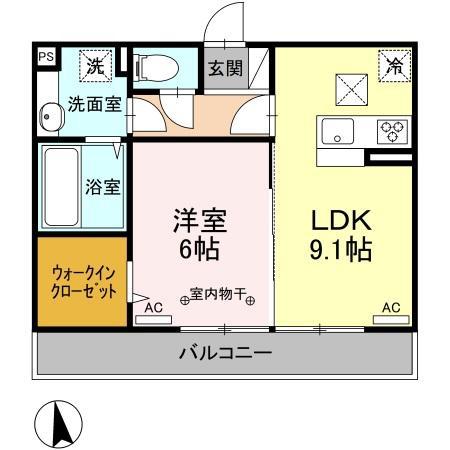 ボヌールA(1LDK/1階)の間取り写真
