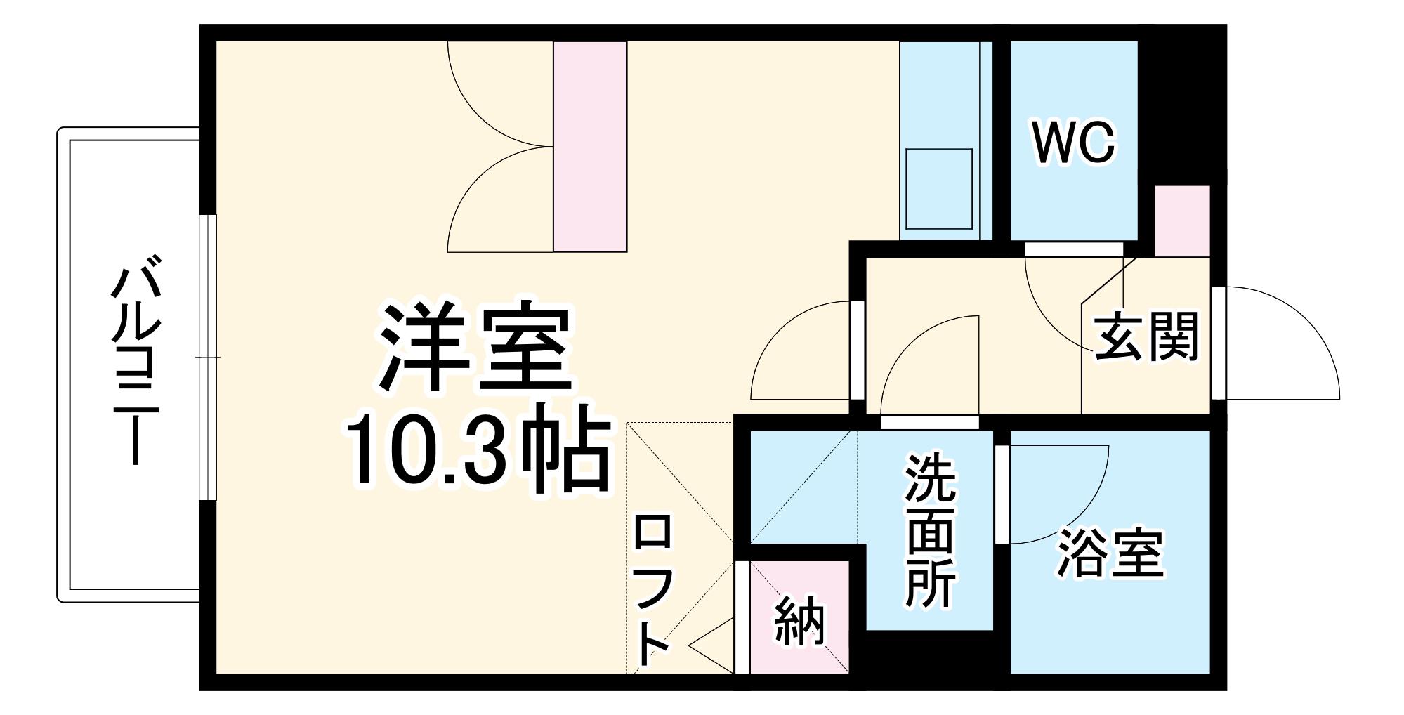 近鉄名古屋線 近鉄蟹江駅 徒歩5分 2階建 築21年(1K/2階)の間取り写真