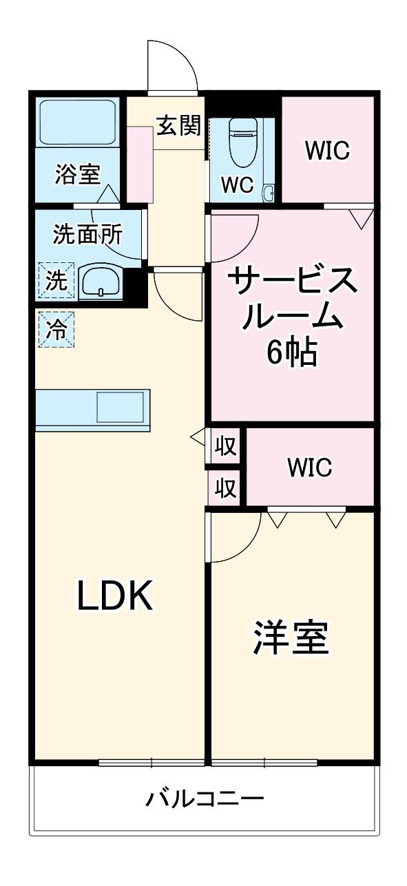 ルージェ前原Ⅱ(1SLDK/1階)の間取り写真