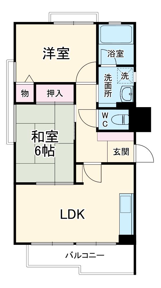 コーポ加島II(2LDK/2階)の間取り写真