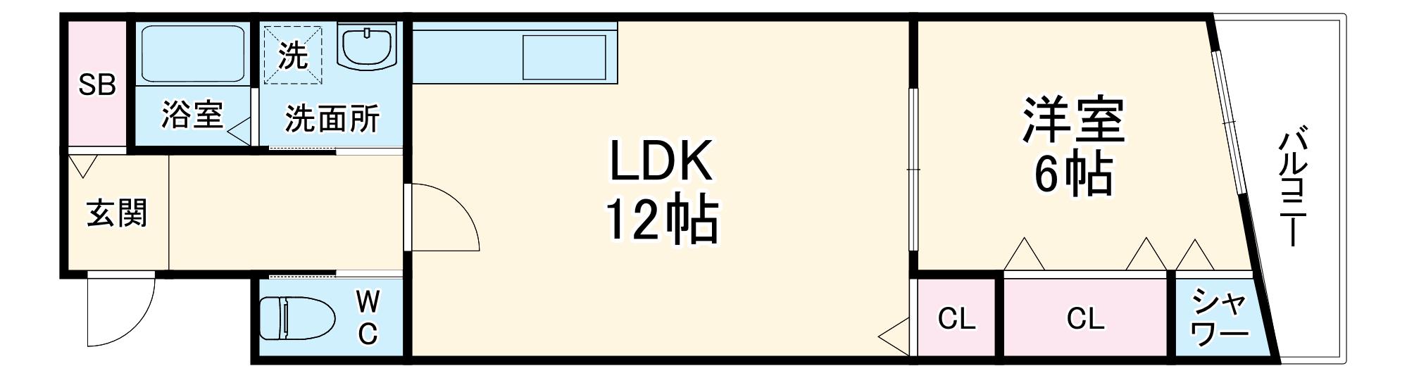 エイトフォレスト森ノ宮(1LDK/7階)の間取り写真