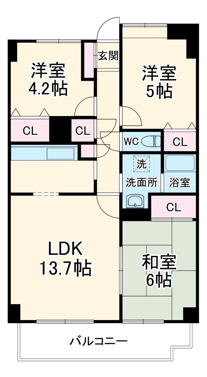 グレース代官3(3LDK/2階)の間取り写真