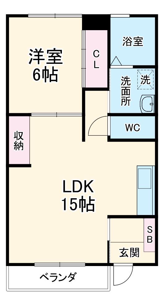ノーザンヒルズ(1LDK/2階)の間取り写真