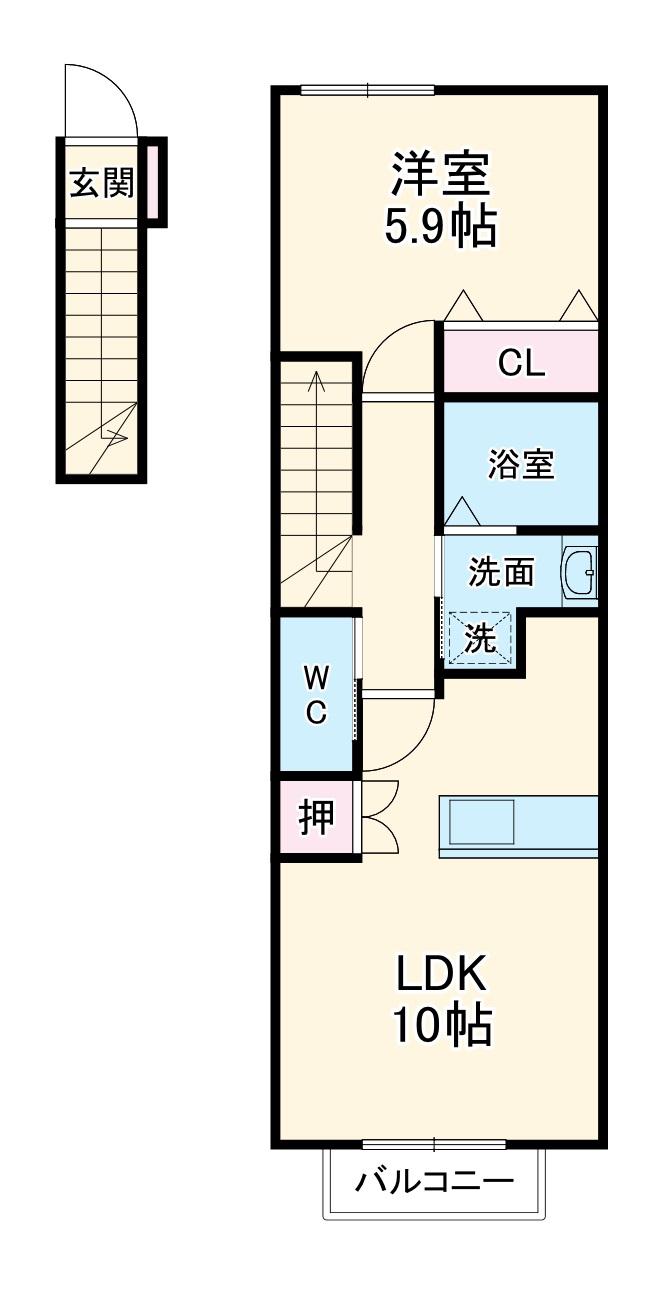 グランパレス豊岡(1LDK/2階)の間取り写真