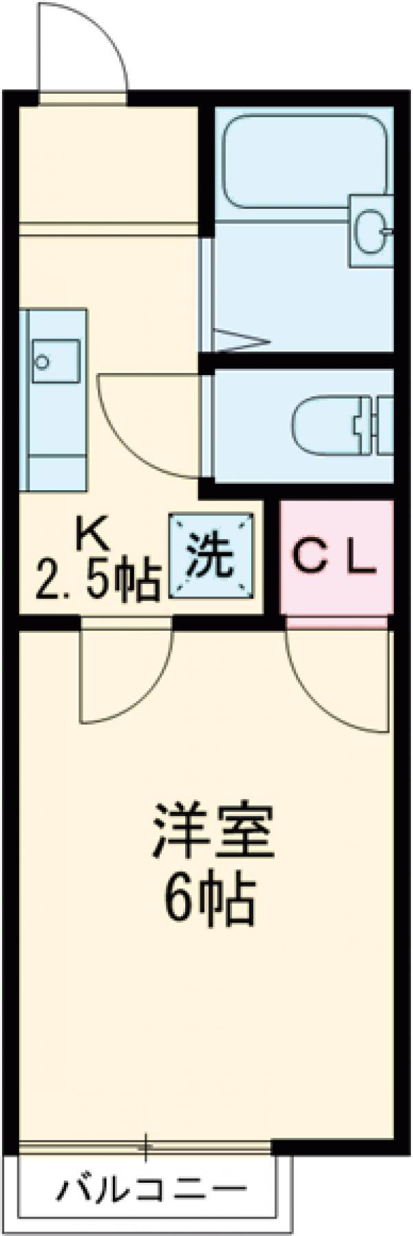 リバーハイム(ワンルーム/1階)の間取り写真