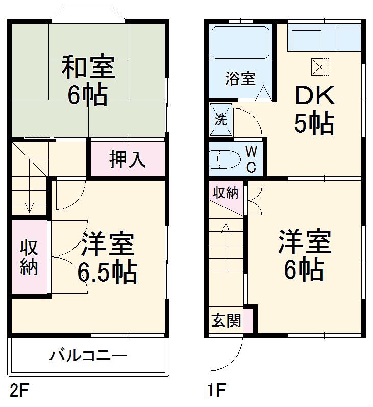 彦坂ハイツ(3DK)の間取り写真