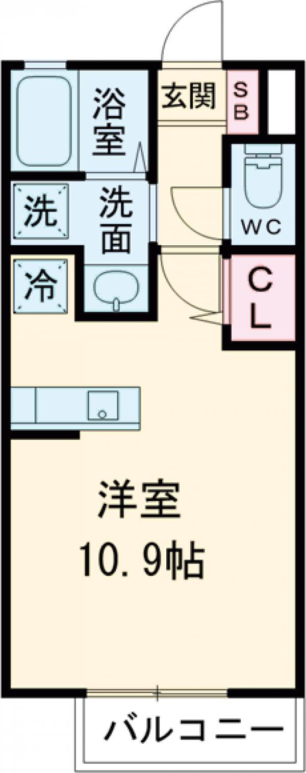 クリア フラッツ(ワンルーム/1階)の間取り写真