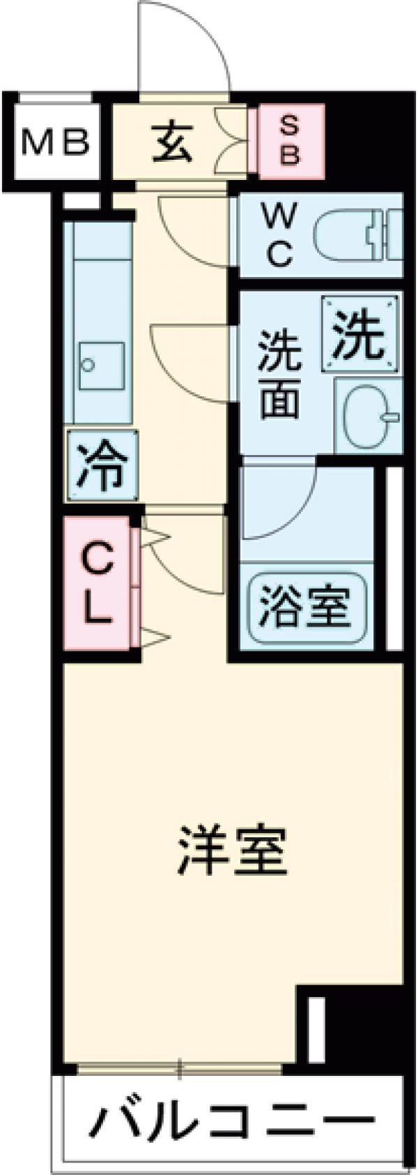 クレヴィスタ高砂Ⅱ(1K/5階)の間取り写真