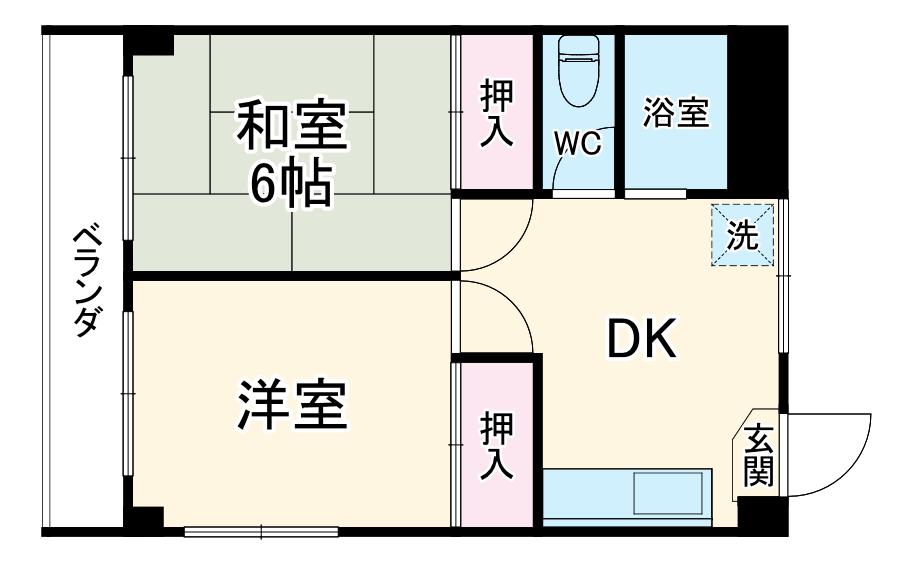 駒岡サンシティ(2DK/2階)の間取り写真
