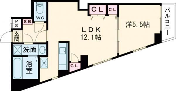BRUN COURT MINAMISENJU(1LDK/7階)の間取り写真