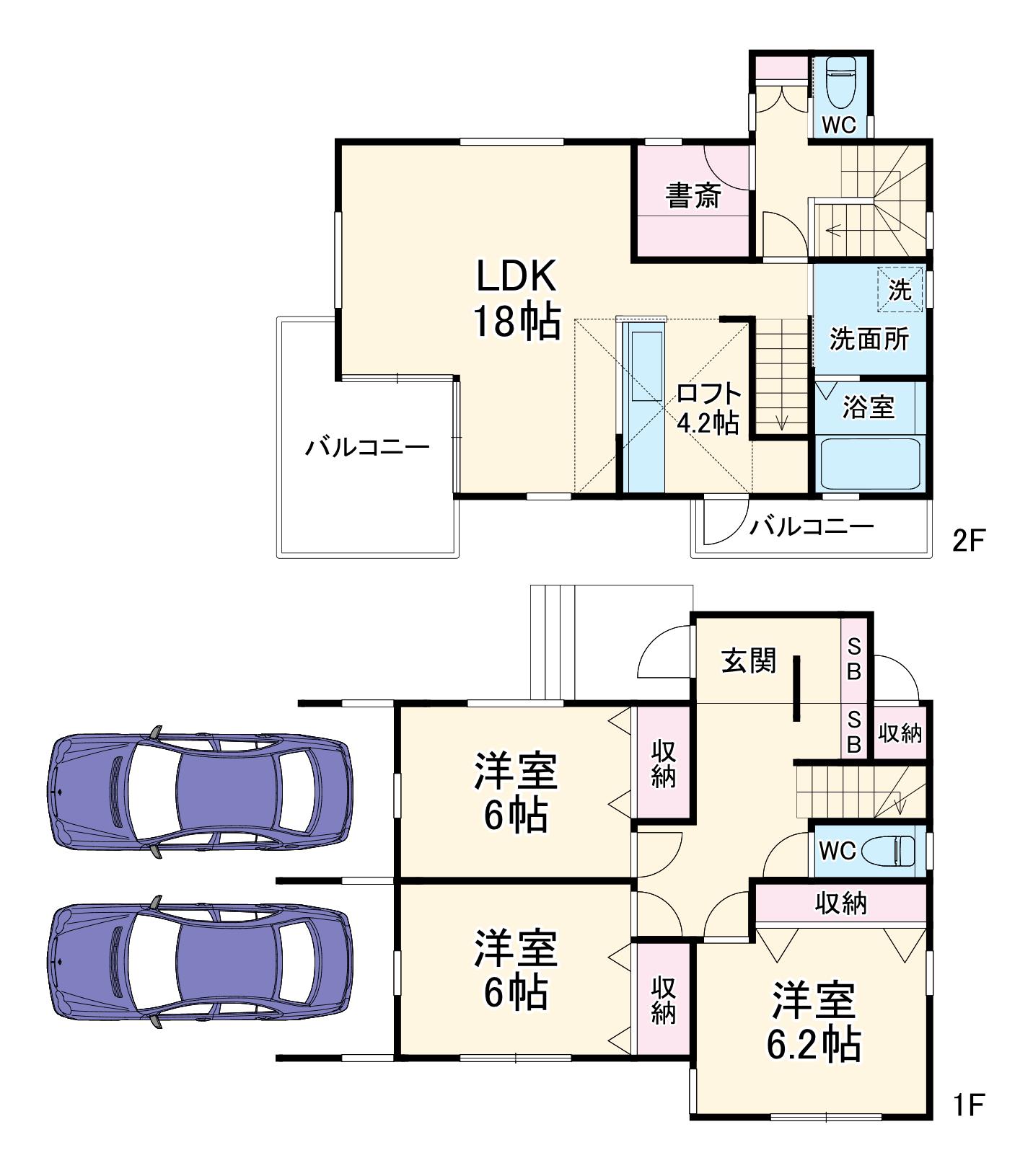 東海道本線 茅ケ崎駅 バス乗車時間：6分 松が丘二丁目バス停で下車 徒歩5分 2階建 築5年(3LDK)の間取り写真